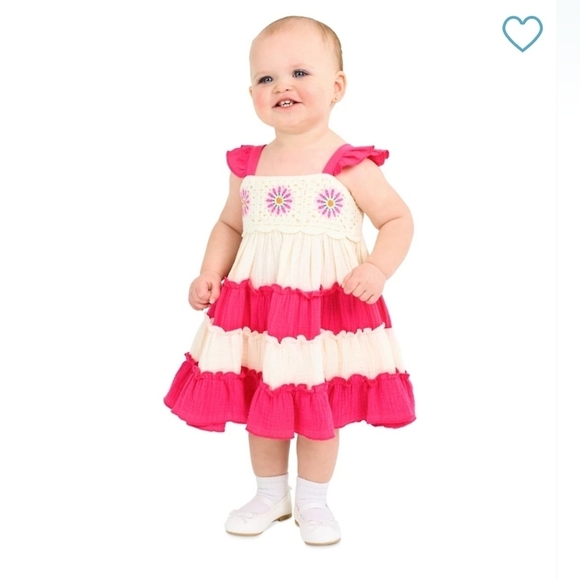 Rare Editions Other - Rare Editions Pink and Cream Kids Casual Dress